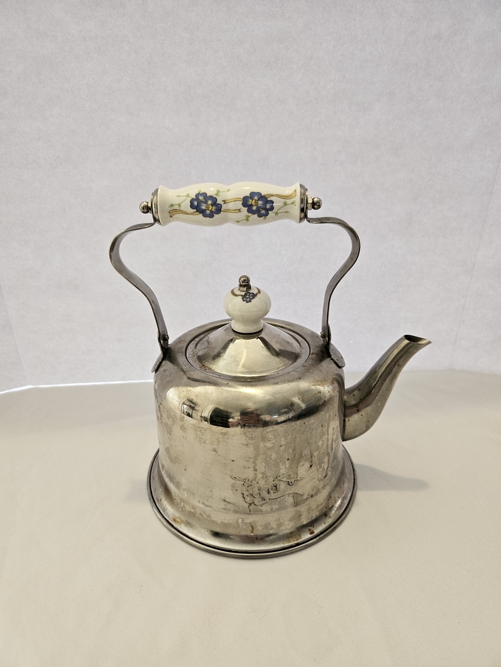 Vintage Stovetop Tea Kettle Stainless Steel Made In Korea